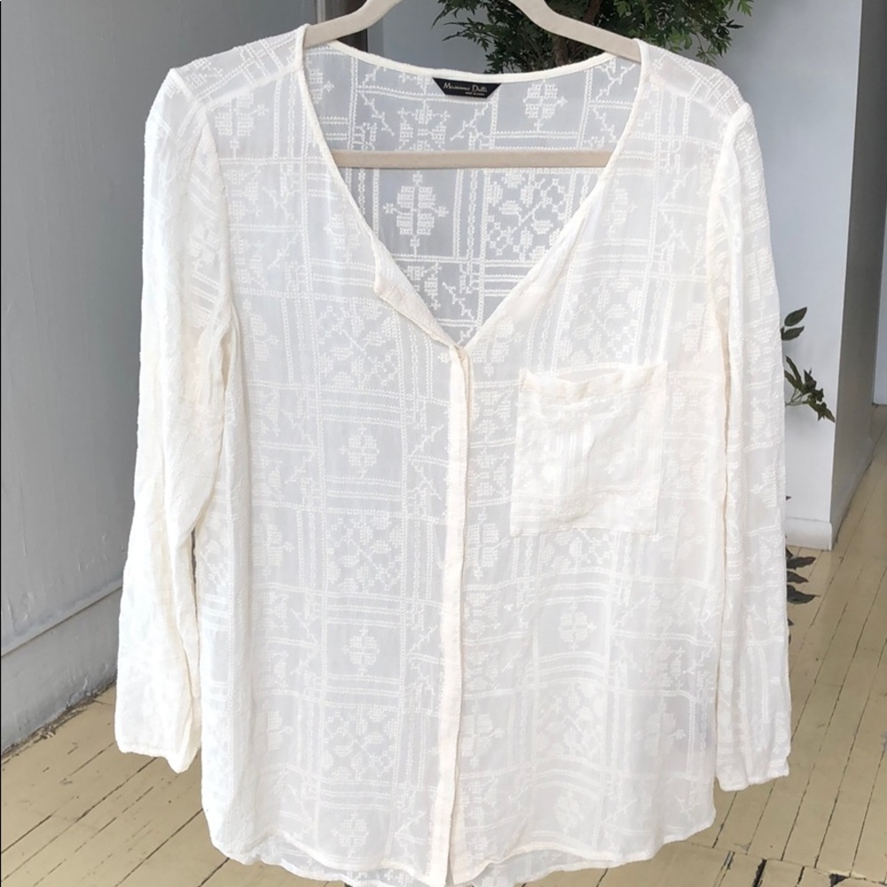Massimo Dutti cream blouse